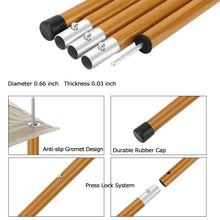 Load image into Gallery viewer, SANLIK 2 Set Tent Poles Aluminum Tarp Poles Easy Adjustable Collapsible Camping Sunshade Support Rod Outdoor Tool