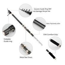 Load image into Gallery viewer, SANLIKE Fishing Rods Sea Fishing Carbon Fibre Telescopic Ultra Light Portable Swinging Small Casting Bait Travel Fishing Rods