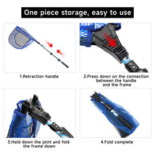 Load image into Gallery viewer, SANLIKE Fishing Net Glass Fibre Pole Telescoping Foldable Landing Net Retractable Rod Handle Fishing Equipment Accessories