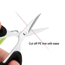 Load image into Gallery viewer, SANLIKE Fishing Scissors Multi-functional Rustproof Stainless Steel Line Cutting Pliers with Cover and Lanyard Fishing Accessory