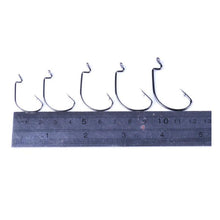 Load image into Gallery viewer, 50pcs Boxed Black Red Crank Hook Set Loyal Fishing Hooks Soft Bait Hooks Wholesale Bass Fishing Sea Fishing Mackerel Hooks