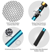 Load image into Gallery viewer, SANLIKE 1.8/2.1m Folding Fishing Landing Net Retractable Rubber Coated Nylon Handle Net for Carp Tackle Catch and Release