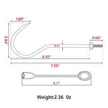 Load image into Gallery viewer, SANLIKE Fishing Gaff Stainless Steel Extra Strong Sharp Fishing Hook for Saltwater Freshwater Tackle Accessory