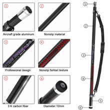 Load image into Gallery viewer, SANLIKE 7m, 8m, 9m Retractable Fishing Net Rod Retractable Carbon Fibre Anti-slip Net Rod Vee Freshwater Saltwater Fishing Rods