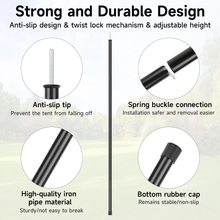 Load image into Gallery viewer, SANLIKE 2 sets 190cm iron tent poles adjustable tarpaulin poles tarpaulin awning camping poles outdoor hiking camping tools