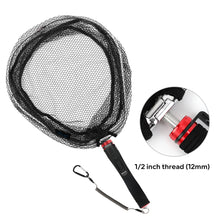 Load image into Gallery viewer, SANLIKE Ultralight Fishing Net 22cm Handle Landing Net EVA Grip With Safety Hook Portable Fishing Tackle Accessories 1/2 UNC