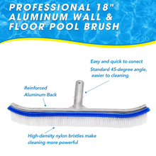 Load image into Gallery viewer, SANLIKE Swimming Pool Brush, Adjustable with 6.7ft Polished Aluminium Pole, for Swimming Pool Skimmer Net Cleaning Tools
