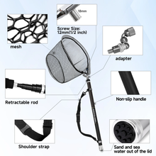 Load image into Gallery viewer, SANLIKE 3m Fishing Net Retractable Fishing Landing Net Carbon Fibre Pole Portable Fishing Net and Folding Joints Fishing Tools