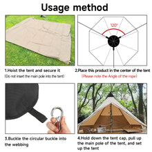 Load image into Gallery viewer, SANLIKE Yurt Black Dome Cap Waterproof Tent Top 4 Ropes Stainless Steel Self-Locking Climbing Buckle Outdoor Tent Accessories
