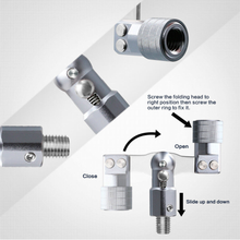 Load image into Gallery viewer, SANLIKE Aluminum Folding Joint Fishing Pole Converted into Dip Net Adapter Joints Connector