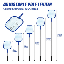 Load image into Gallery viewer, SANLIKE 158 cm skimmer basket with extendable stainless steel pole, fine mesh rake net for cleaning leaf debris in the pool spa