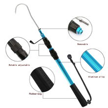 Load image into Gallery viewer, SANLIKE 140cm Stainless Steel Telescopic Fishing Hook Five Claw Hook Saltwater Ice Tools Aluminium Alloy Pole Soft EVA Handle