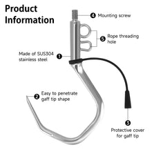 Load image into Gallery viewer, SANLIKE Fishing Hook Double Hole Fishing Spear Hook With 1/2 UNC Stainless Steel Fish Gaff For Freshwater Saltwater Fishing Tool Accessories