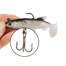 Load image into Gallery viewer, SANLIKE 5pcs Lead Fishing Lure 8cm Soft Bait Wobbler Artificial Lure Sea Bass Carp Fishing Erbium Streamlined Design
