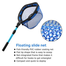 Load image into Gallery viewer, SANLIKE Collapsible Fishing Nets Floating Fishing Net for Fish Fishing Landing Net with Telescopic Pole Rubber Coated Landing Net for Freshwater Saltwater 40.82inch