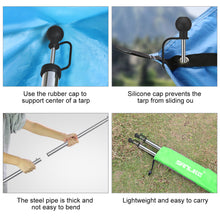 Load image into Gallery viewer, SANLIKE 2 Set Tent Poles Stainless Steel Tarp Rod Adjustable Portable Telescoping Tent Poles for Awnings Support Accessory