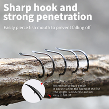 Load image into Gallery viewer, SANLIKE 30pcs 9#-13# Fish Hooks with Barbs Carbon Steel Forged Crooked Mouth Hook Sea Fishing Gaff Tool Accessories