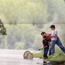 Load image into Gallery viewer, SANLIKE Fishing Net Fish Landing Net Collapsible Fish Net with Anti-Slip Telescoping Rubber Pole Handle for Kids Adults