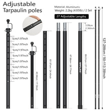 Load image into Gallery viewer, SANLIKE 4-section adjustable tarp poles camping tent poles aluminium telescopic poles for tent shelters Easy to assemble