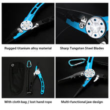 Load image into Gallery viewer, SANLIKE Fish Lip Grip Pliers Suit Multifunctional Fishing Lip Gripper Aluminum Alloy Grip Clip Line Cutter Hook Remover Tool