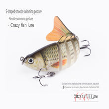 Load image into Gallery viewer, SANLIKE 10cm/15g Road Runner Multi-Section Lure 7-Section Bionic Lure Submerged Depth Lure Weighted Noise Balls Fishing Gear