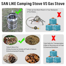 Load image into Gallery viewer, SANLIKE Outdoor Wood Stove Portable Folding Firewood Stove Camping Gasification Furnace Equipment Windproof Camping Tool