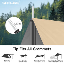 Load image into Gallery viewer, SANLIKE 2-Piece 190cm Iron Tent Pole Adjustable Tarpaulin Pole Tarpaulin Awning Camping Iron Pole Spring Hook Pole