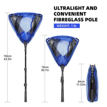 Load image into Gallery viewer, SANLIKE Fishing Net Folding Landing Net with Fibergalss Telescopic Pole and Handle Rubber Coated Mesh Net for Fishing Freshwater Saltwater 3.6FT