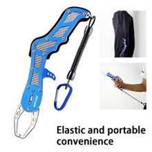 Load image into Gallery viewer, SANLIKE Fish Lip Gripper with Non-Slip EVA Handle Sheath Coiled Lanyard Fish Grabber Fishing Plier Tool Accessories