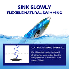 Load image into Gallery viewer, SANLIKE 40g 60g 80g Blue Metal Slow Jig Fishing Lure Luminous Color Artificial Hard Baits Slow Sinking Tuna Jigging Lures