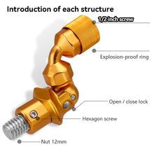 Load image into Gallery viewer, SANLIKE Folding Joint 1/2inch Landing Net Fishing Rod Dip Net Adapter Joints Connector Aluminum Alloy Fishing Tool