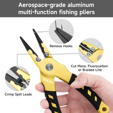 Load image into Gallery viewer, SANLIKE Straight Fishing Pliers Rustproof Aluminium Carbide Cutters Hook Remover Braided Fishing Line Cutting Tackle