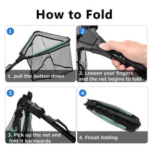 Load image into Gallery viewer, SANLIKE Floating Fishing Net Aluminium Telescoping Foldable Landing Net Retractable Pole Handle and Nylon Mesh Fishing Tools