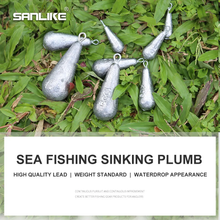 Load image into Gallery viewer, SANLIKE 10pcs Fishing Lead Pendant with Ring Long-Range Anti-Hanging Bottom Sea Rod Throwing Rod Sea Fishing Tools