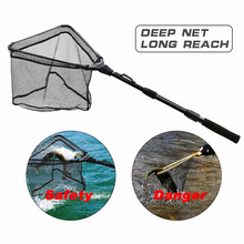 Load image into Gallery viewer, SANLIKE 110cm Fishing Nets Glass Fiber Triangular Handle Telescopic Foldable Pole Landing Handle Mesh Fishing Tool Accessories