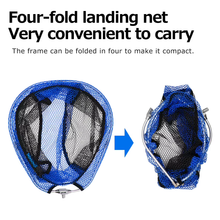 Load image into Gallery viewer, SANLIKE Portable Fishing Net Rubber Folding Opening Type Dip Mesh of Head 35/40/50cm Fishing Equipment Accessories
