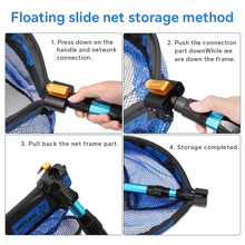 Load image into Gallery viewer, SANLIKE Floating nets Aluminium retractable collapsible landing nets with carrying clips Retractable poles Fishing accessories