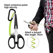 Load image into Gallery viewer, SANLIKE Fishing Scissors Multi-functional Rustproof Stainless Steel Line Cutting Pliers with Cover and Lanyard Fishing Accessory