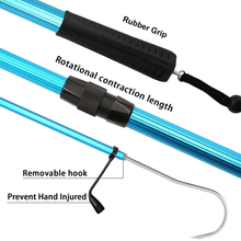 Load image into Gallery viewer, SANLIKE 140cm Stainless Steel Telescopic Fishing Hook Five Claw Hook Saltwater Ice Tools Aluminium Alloy Pole Soft EVA Handle