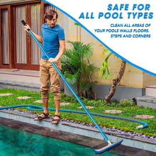 Load image into Gallery viewer, SANLIKE 200cm Swimming Pool Brushes-Pool Brush Stainless Steel Brush Head with Aluminum Pole Adjustable Length Pool Cleaning Tool