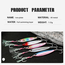 Load image into Gallery viewer, SANLIKE Micro Fishing Lures Iron Plate Lead Fishing Lures Double Hook Fake Bait Jig Long Shot Fake Sea Fishing Lures