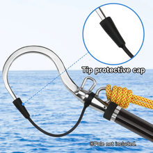 Load image into Gallery viewer, SANLIKE Double Hole Fishing Spear Hook with 1/2 UNC Stainless Steel Fish Gaff for Freshwater Saltwater Fishing Tool Accessories