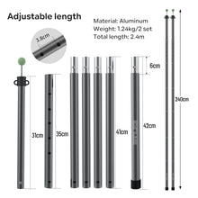 Load image into Gallery viewer, SANLIKE Aluminum Tent Pole 2pc/Set Adjustable Portable Telescoping Tarp Tent Pole Outdoor Awnings Support Tool
