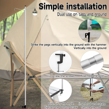 Load image into Gallery viewer, SANLIKE 2m Adjustable Lantern Stand Split Aluminium Clip Lantern Pole with Table Clip and Floor InsertOutdoor Camping Tools