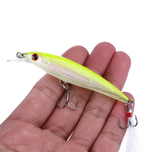 Load image into Gallery viewer, SANLIKE 10 Pcs 9cm Fishing Lure Minnow Imitation Fake Bait Crankbait with Feather Hooks Microwave Away Casting Floating Water