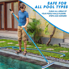 Load image into Gallery viewer, SANLIKE Swimming Pool Brush, Adjustable with 6.7ft Polished Aluminium Pole, for Swimming Pool Skimmer Net Cleaning Tools