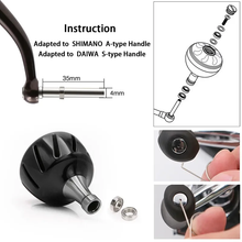 Load image into Gallery viewer, SANLIKE Black Fishing Reels Handle Knob for Shimano A and Daiwa S Type Spinning Fishing Reel Handle Knob Fishing Tools