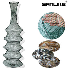 Load image into Gallery viewer, SANLIKE Fishing Net Folding Telescoping Quick-drying Nylon Mesh Fishing Basket Dip Nets Soft Protective Pocket Tackle Tool