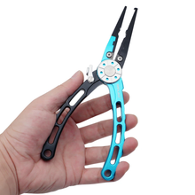 Load image into Gallery viewer, SANLIKE Multifunctional Fishing Pliers Tether Combo Hooks Remover Fishing Line Scissors Hand Grip Clip Portable Tackle Tool
