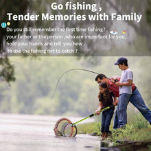 Load image into Gallery viewer, SANLIKE Fishing Net Fish Landing Net Collapsible Fish Net with Anti-Slip Telescoping Rubber Pole Handle for Kids Adults